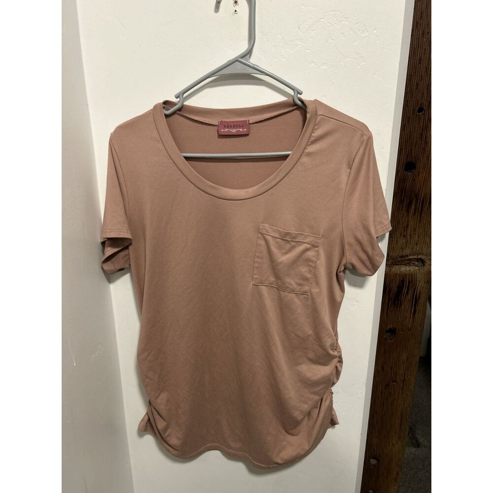 Ragdoll Pink Mauve Ruched Side Maternity Top